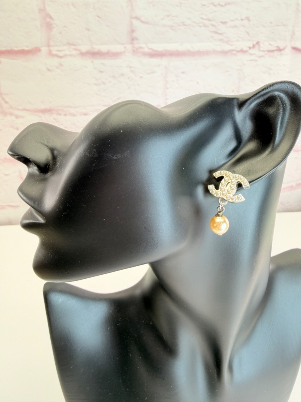 Chanel Pearl CC Drop Earrings - Picture 3 of 13